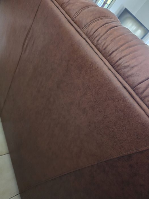 Sofás em pele castanha