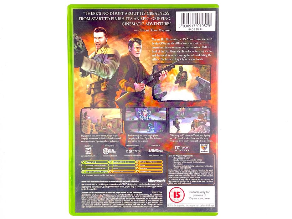 Wolfenstein Return to Castle Xbox Clasic VIMAGCO.PL Bydgoszcz