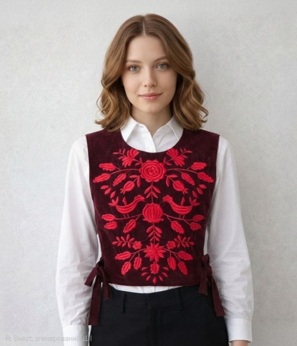 Розкішний вишитий піджак,накидка, манішка