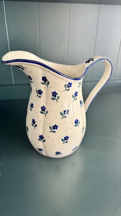 Bolesławiec Ceramika Artystyczna bratki dzbanek wazon 1,5