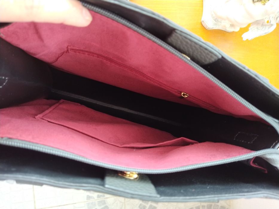 Mala cinzenta com padrão, muito elegante - Sara Moda - Nova!