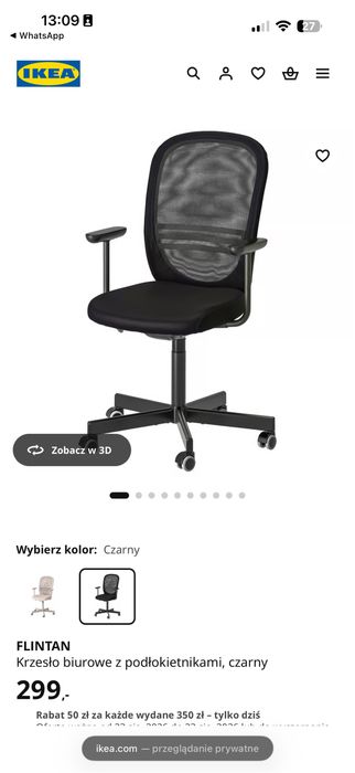 Krzesło biurkowe Flintan Ikea