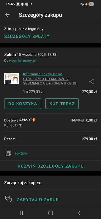 Łóżko do masażu nowe