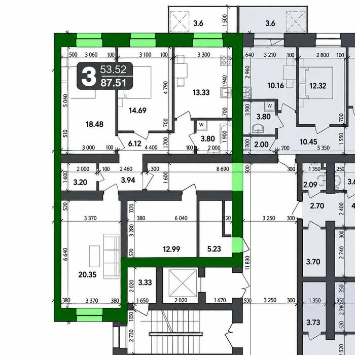 Продаж 3 кімнатної квартири Сади-1 Новобудова 3/9 . 120м2 Цегла Індивідальне опалення №21980