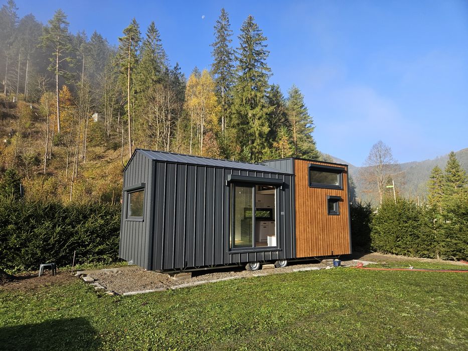 Domek mobilny z sauną Tiny House rekreacyjny na kołach