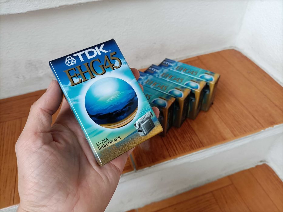 5 cassetes de vídeo TDK EHG45 VHS-C novas