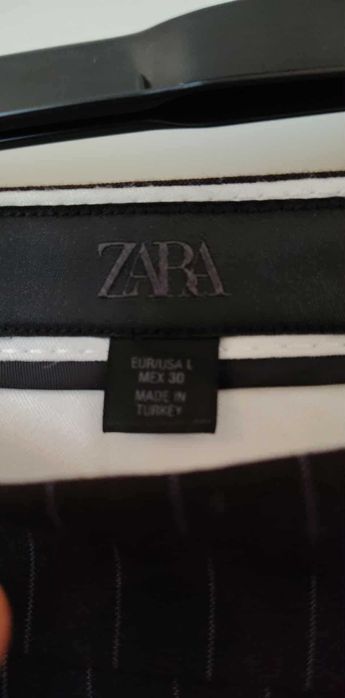 spodnie zara, brązowe w prążek