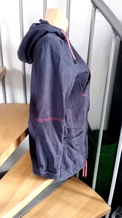 Kurtka przejściowa parka niebieska kaptur suwak kieszenie Only