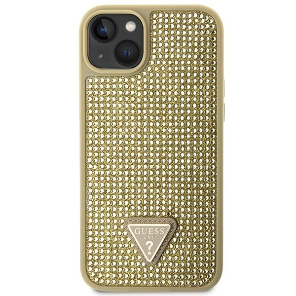 Guess Futerał Do Iphone 13 / 14 / 15 (Rhinestone Triangle) Złoty