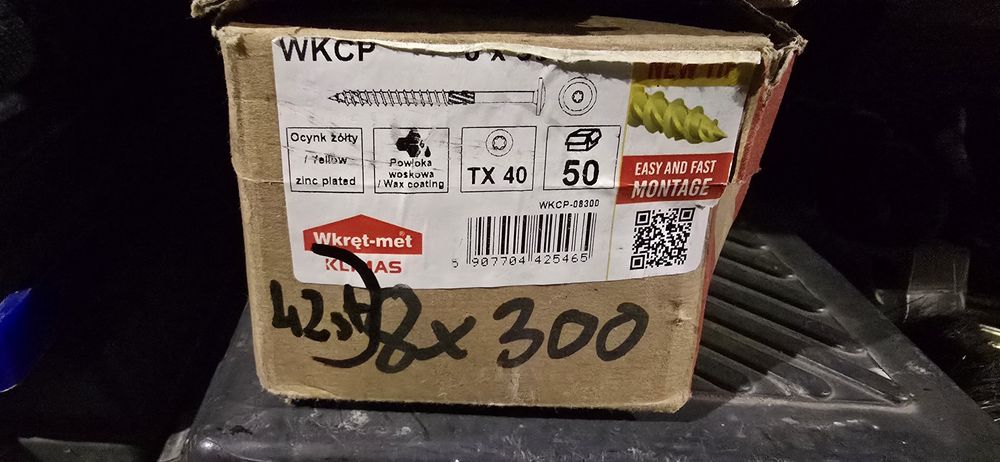 Wkręty ciesielski TX40  8x300 klimas