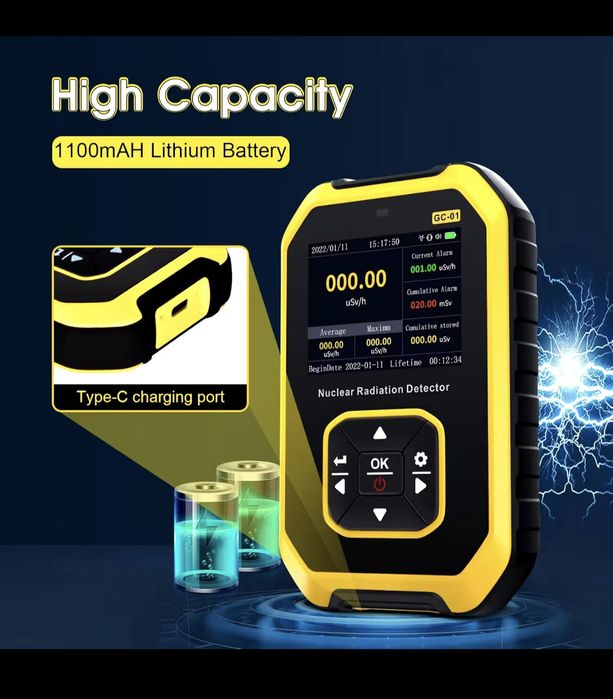 Дозиметр радіації, випромінювання GC-01 Радіометр Лічільник Гейгера