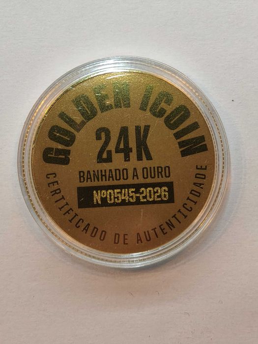 Moeda Icoins Super Rara Ronaldo Ouro 24k Porugal