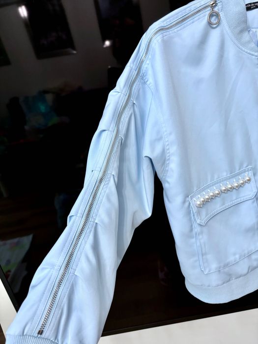 Bamberka, kurtka, bluza z PERŁAMI i ozdobnymi zamkami L