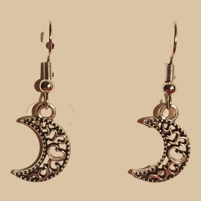 kolczyki księżyce ażurowe aesthetic retro moon y2k że