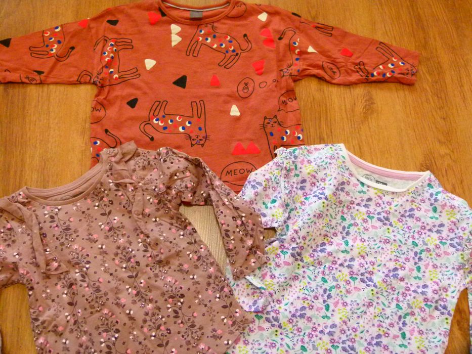 rozm 104 Little Kids zestaw 3x bluzka długi rękaw różne kolory