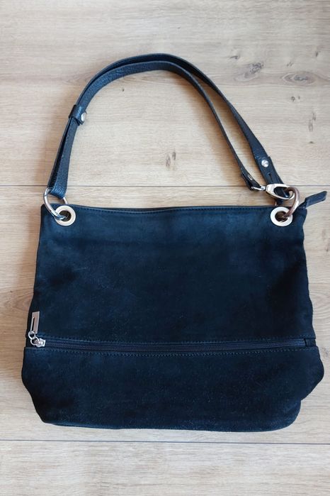 Torebka Ryłko skóra licowa + zamsz
