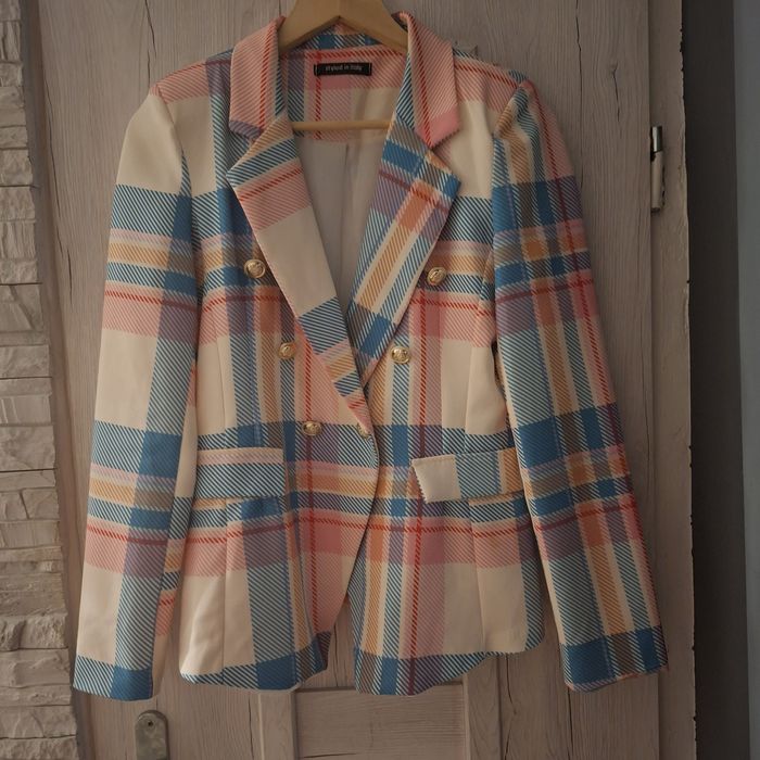 Marynarka dwurzędowa w kratkę M