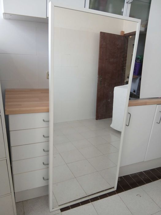 Espelho Ikea moldura branca 160x70 cm