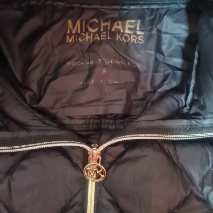 Michael Kors długa kurtka r. S lekka w worku przeciwkurzowym złote zam