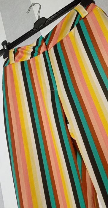 Spodnie proste w kolorowe paski Topshop S 100% poliester