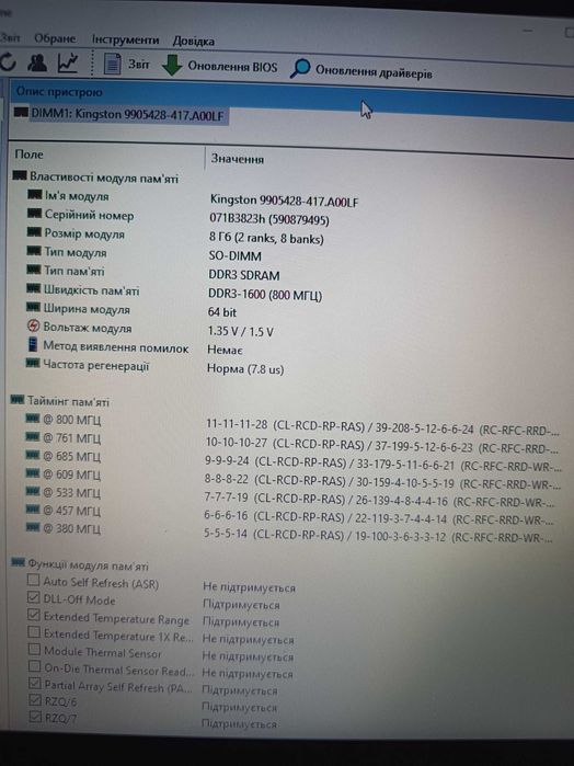 Оперативна память ноутбучна DDR3 DDR3L PC3 PC3L