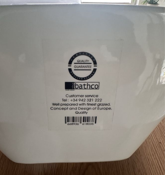 Bathco Baviera Umywalka nablatowa 30x30x11 cm, biała 4050
