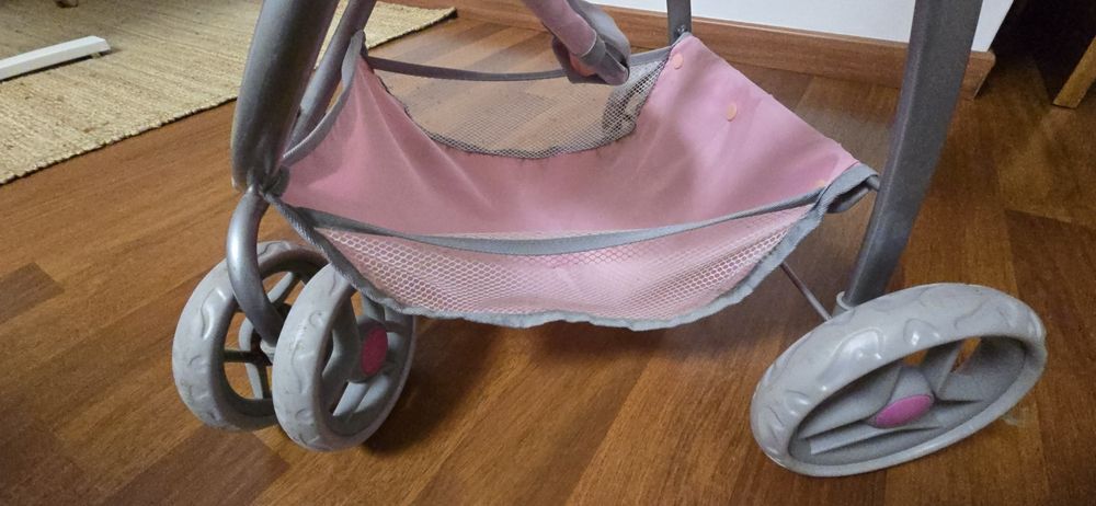 Carrinho de Bonecas Duplo / Gémeos "Titucho" (Rosa e Cinzento)