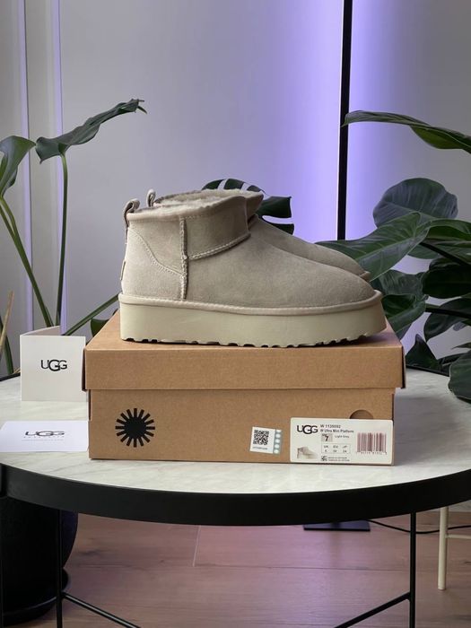 Уггі Ugg Classic Ultra Mini Platform Light Grey (36-41)