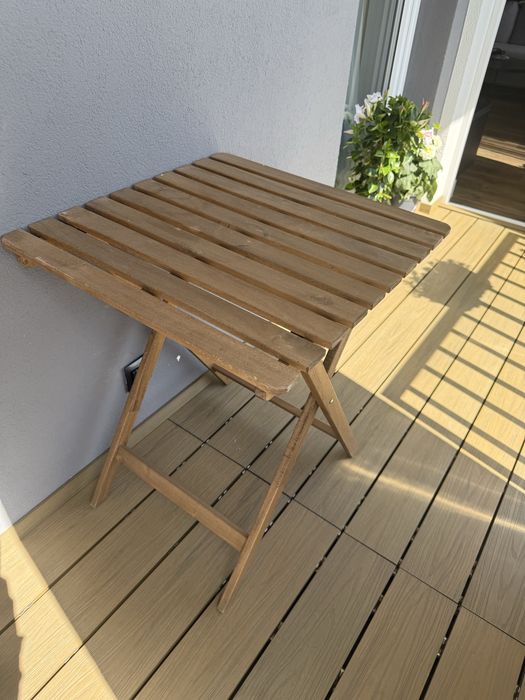 Stół stolik ogrodowy składany bejca jasnobrązowa