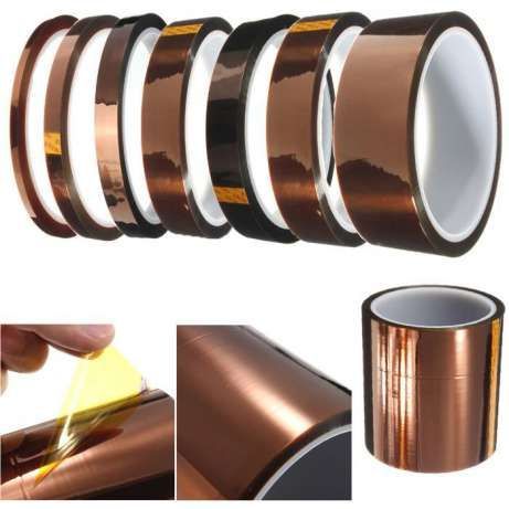 Термоскотч каптон Kapton 5 - 300 мм — термостойкий скотч 60 мкм