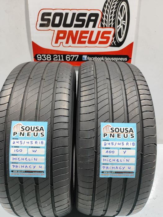 2 pneus semi novos 245-45R18 Michelin - Oferta dos portes