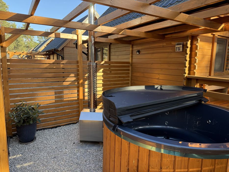 Domki Leśne Dziady Borsk z jacuzzi i sauną