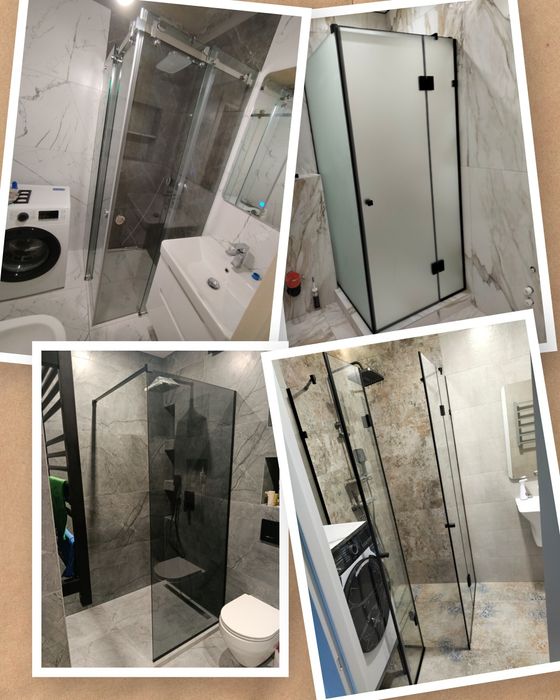 Душові кабіни скло на ванну шторка перегородка купити замовлення душ