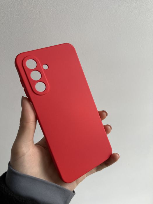 Szkło hartowane i etui czerwone silikonowe do SAMSUNG A26 5G