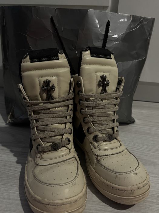 Rick owens x chrome hearts geobasket рик овенс геобаскеты хром