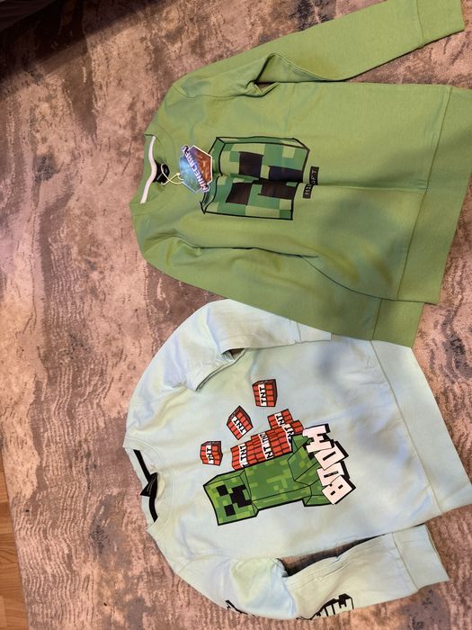 2 bluzy z długim rękawem Minecraft, roz 122/128.
