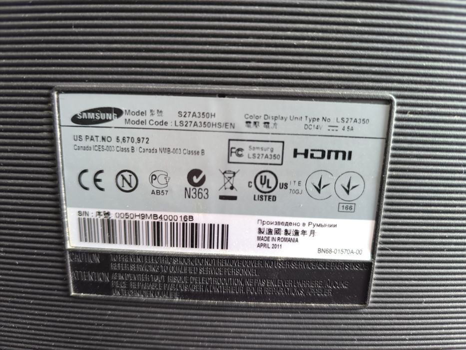 Монітор 27" Samsung S27A350H Full HD (HDMI)