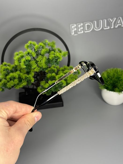 Окуляри chrome hearts  black+gold