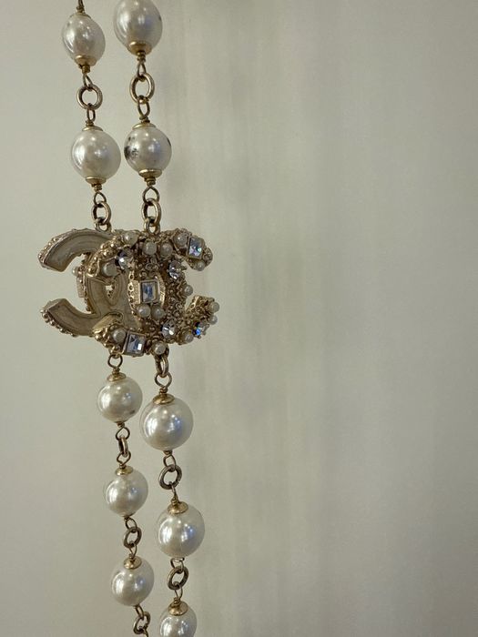 Korale perły chanel 2x