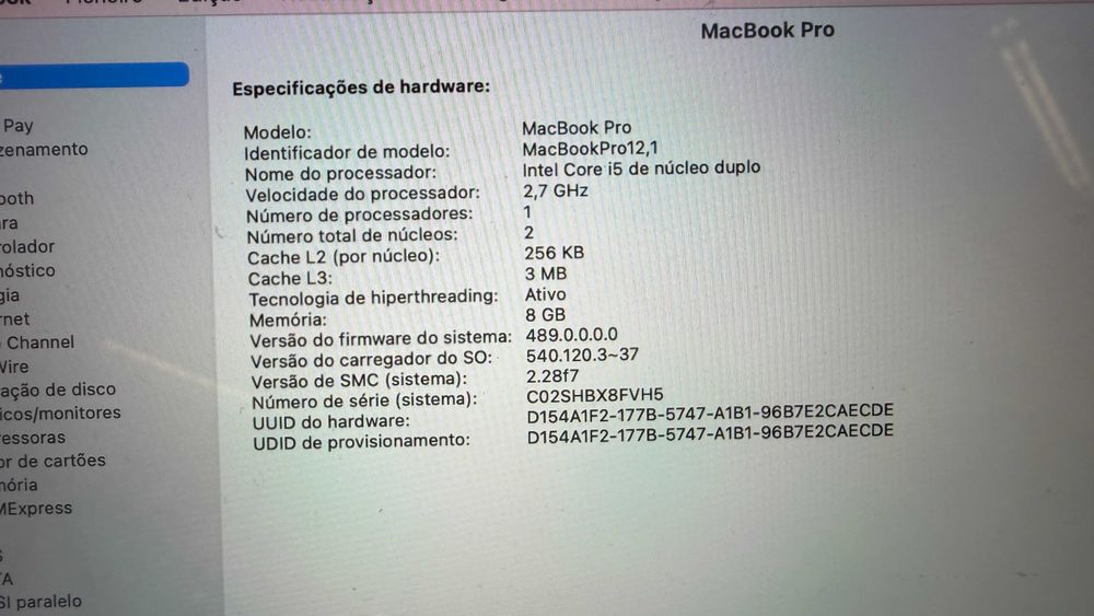 MacBook Pro Retina 13 2,7GHz i5 8Gb 250GB
