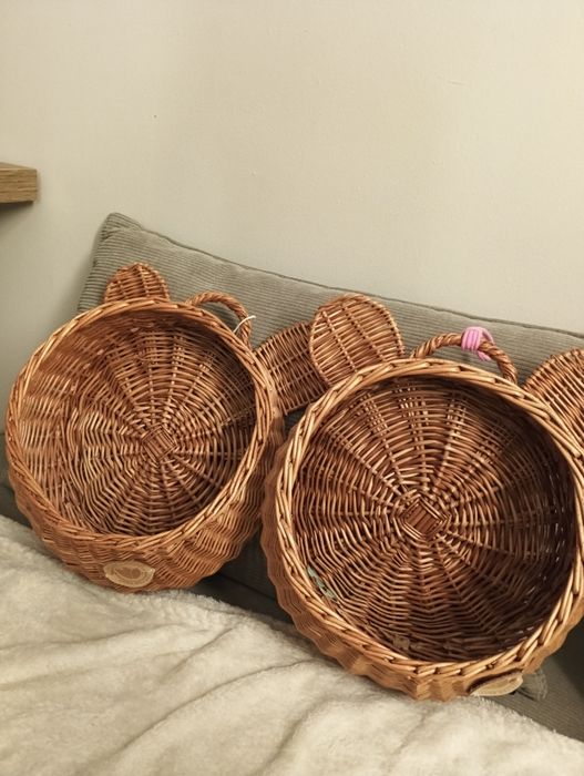Koszyki wiklinowe misie