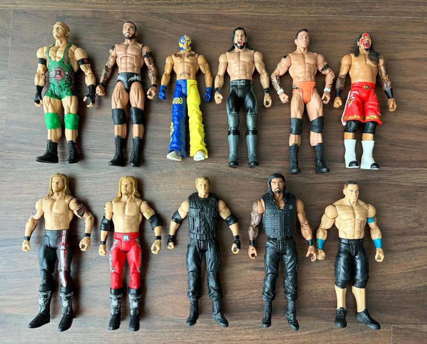 Bonecos wwe figuras wrestling ringue titulos cintos elite acessorios