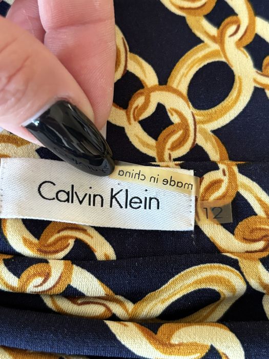Calvin Klein Sukienka midi granatowa 40 L