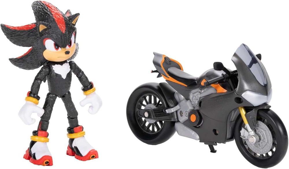 Шарнірна фігурка Jakks Pacific Sonic 3 The Movie Shadow Figure 6 & Shadow Mobile  Сонік Шедоу з мотоциклом 424064