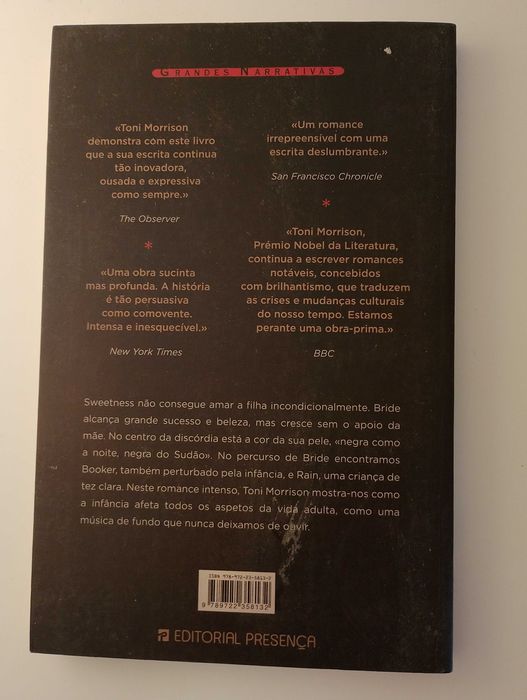 "Deus ajude a criança" e "Love" de Toni Morrison, editados pela Presença