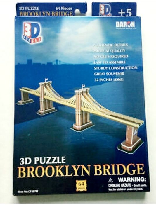 NOVO - Puzzle 3D - Brooklyn Bridge - 64 peças