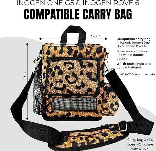 Bolsa de transporte portátil compatível com Inogen One G5 e Inogen Rove 6 - capa de viagem leve com alça ajustável e bolso para acessórios