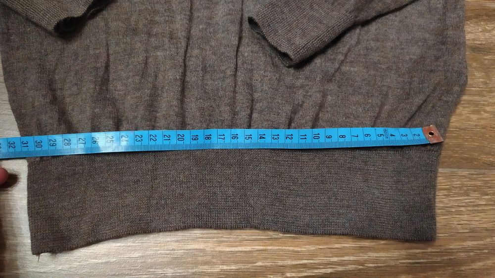 Sweterek męski S Zara MEN 100% extrafine wełna brązowy cienki