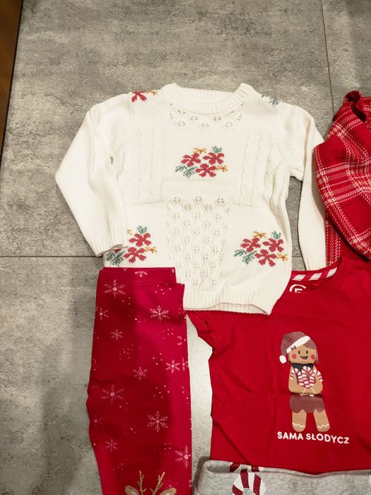Komplet ubranek świątecznych Boże Narodzenie dla dziewczynki r. 98/1