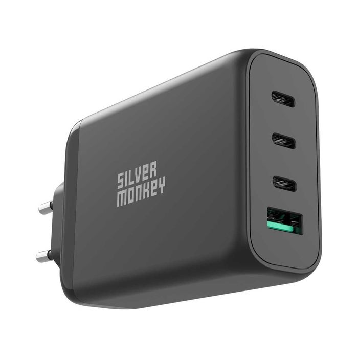Ładowarka Silver Monkey GaN 140W 3 x USB-C +USB-A PowerDelivery 3.1 28V/5A (8432)